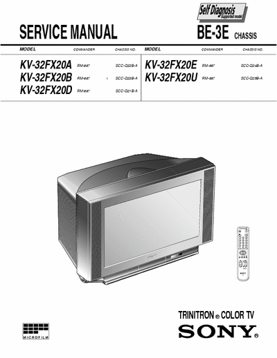 sony KV-32FX20U service manuel